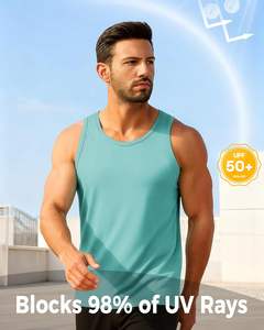 Camiseta sin mangas urbana para hombre, poliéster transpirable, tacto suave, ligera, para movimiento, corte limpio, textura fresca, elasticidad, uso diario, estilo moderno - Product Image 6