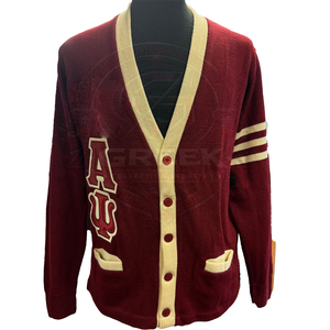 Custom Alpha Psi fraternity KAP <b>cardigan</b> V-neck women's sweater acrylic knitted Embroidery Greek Logo university <b>cardigan</b> casual - Product Image 1