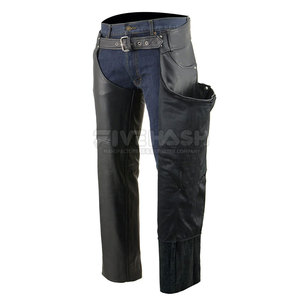 Chaps en cuir de haute qualité pour hommes, pour la moto et l'équitation, confortables et en cuir véritable. - Product Image 4