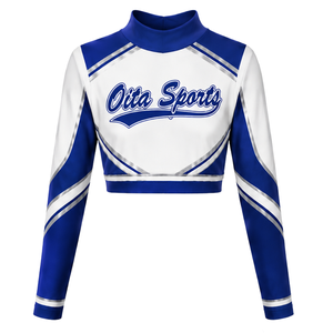 Maillot de sport à manches longues sublimé bleu roi et blanc pour équipe athlétique – Performance, entraînement, compétition - Product Image 1