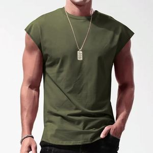 Débardeur Homme Personnalisé OEM Col Rond Sans Manches Décontracté Uni pour l'Été – Idéal Sport, Gym et Style Hippie – Vente en Gros - Product Image 3