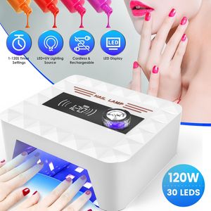Lampada UV per Unghie Senza Fili 120W, Ricaricabile con Display LED, Timer 1-120S, Asciuga Smalto Gel 30L - Product Image 2