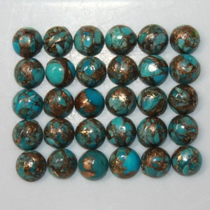 Turquesa Azul Cobre AAA, Cabujón Redondo de 3mm-12mm, Piedras Preciosas Sueltas de Turquesa, Precio al por Mayor, a Granel, para Fabricación de Joyas - Product Image 4
