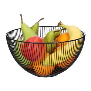 Panier à fruits rond en fer noir, organisateur de cuisine en maille métallique, panier à fruits en fil métallique noir pour le commerce alimentaire - Product Image 3