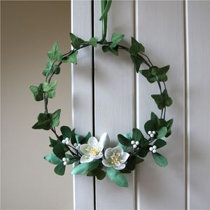 Guirnalda Decorativa de Hojas Doradas para Pared, Anillo Colgante de Hierro, Adorno Floral para Entrada, Decoración Rústica para Fiestas - Product Image 3