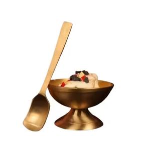 Stylish <b>Stainless</b> <b>Steel</b> Ice Cream <b>Bowl</b> With Spoon Metal Dessert Dish Kitchenware - Product Image 1