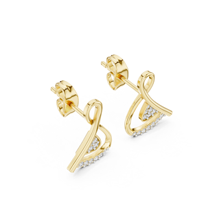 Juego de pendientes de diamantes cultivados en laboratorio únicos en oro amarillo de 18 quilates para compromiso, boda, fiesta, evento, regalo de San Valentín, uso diario para mujer - Product Image 3