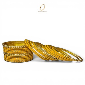 Conjunto de Joyería India para Niñas, Brazaletes de Acero Inoxidable con Cristales y Baño de Oro Amarillo, Moda Infantil para Fiestas y Bodas - Product Image 4