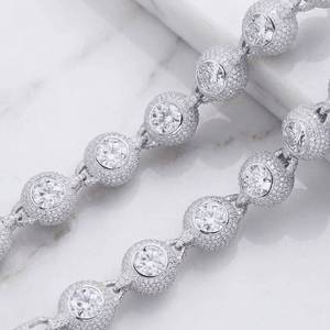 สร้อยคอฮิปฮอปแบบ Cuban Link ประดับเพชร VVS Moissanite รูปทรงกลม เงินแท้ 925 สำหรับผู้ชาย มีจำหน่ายแล้ว - Product Image 4