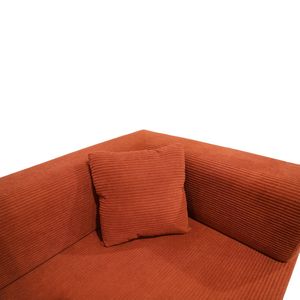 Divano Letto Doppio Multifunzionale a Corpo Largo in Spugna Pura con Tessuto in Velluto a Righe Sottili, Divano a Compressione - Product Image 4