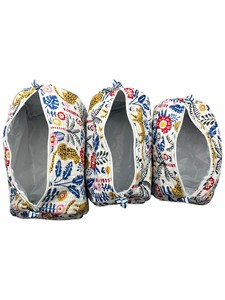 Professional Tiger Print Quilted Cosmetic Bag | White Cotton Handmade Makeup Pouch with Waterproof Lining | Travel Masterpiece - Product Image 2