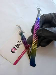 Pinzas para Pestañas Rainbow de 90 Unidades, Acero Inoxidable, Puntas de Fibra Suave de Precisión, 10 mm, Juego en Caja - Product Image 4