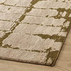 Alfombra Z&H HOME Moderna, Vintage y Chic, Azul, Tejida a Mano con Lana y Seda, Pelo Medio, Corte en Bucle, Diseño a Cuadros, Antideslizante, Lavable, para Cocina - Product Image 2