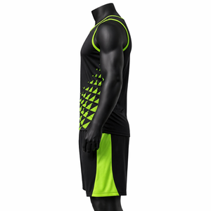 Conjunto Deportivo sin Mangas para Hombre, Uniforme para Correr, Secado Rápido, Poliéster Transpirable, Camiseta sin Mangas y Pantalones Cortos para Gimnasio, Fitness y Entrenamiento - Product Image 5