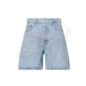 Shorts en jean pour femmes sur mesure OEM, taille haute, coton premium, vêtements décontractés d'été, tissu en coton, style simple - Product Image 5