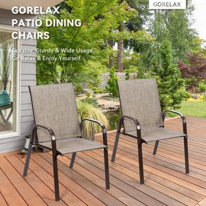 Ensemble de 2 chaises de salle à manger d'extérieur avec accoudoirs, meubles de jardin - Product Image 3