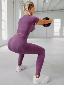 Women's 2 Piece Yoga Set Seamless Athletic Workout Outfit Gym Fitness Activewear Sports Bra & High Waist Leggings Yoga Wear - Product Image 6