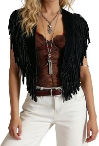 Women's Black Fringe Shawl Medium Length Polyester Bohemian <b>Scarf</b> For Daily Wear All Seasons - Product Image 3
