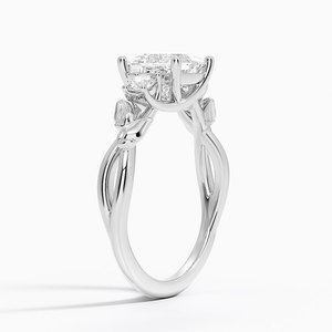 Bague BOJ 028 en argent 925, coupe princesse, trois pierres en forme de saule, diamant 2 carats couleur D VVS1, moissanite certifiée GRA, prix bas - Product Image 2