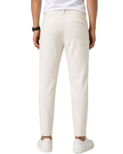 Custom Men White Slim Fit Casual Jogger Pants Elastic Waist <b>Drawstring</b> <b>Trousers</b> Soft Fabric Comfortable Daily Wear Stylish Look - Product Image 2