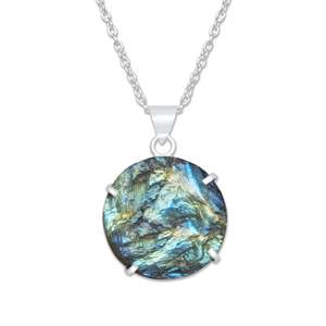 Pendentif en pierre brute de labradorite naturelle, fait main, pierre lâche, laiton plaqué argent, bijou vintage, breloque à changement de couleur, au meilleur prix - Product Image 2