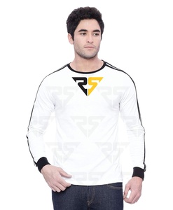 T-shirt élégant à manches longues en coton pour hommes T-shirts à manches longues avec logo et design personnalisés par OEM - Product Image 1