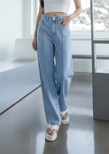 Women's <b>Boot</b> Cut Cotton Denim Jeans Casual Cute Everyday Youth Fashion Simple Vintage Design - Product Image 3
