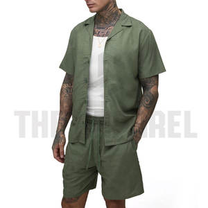 Ensemble décontracté d'été pour hommes US APPAREL – T-shirt et short respirants en polyester/coton tricoté – Vente en gros à prix abordable, personnalisable - Product Image 5