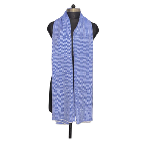 Mejor Bufanda Azul Zigzag para Mujer, 28x80 Pulgadas, Hecha a Mano con Lana y Acrílico, Chal de Invierno Cómodo de Fibra Suave de Alta Calidad - Product Image 1