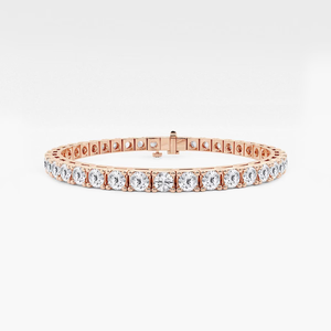 Pulsera de tenis con 10 diamantes redondos cultivados en laboratorio de 7 quilates, con cuatro puntas, elegante y lujosa, regalo de joyería para mujer - Product Image 3