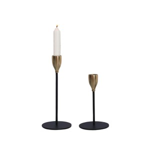 Juego de 3 modernos candelabros de metal dorado, elegantes soportes de latón pulido para velas, para decoración de mesa de boda, centro de mesa para el hogar. - Product Image 3