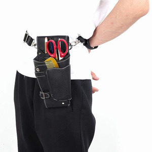 Estuche de Cuero para Herramientas de Peluquería, con Múltiples Bolsillos, Resistente, para Cuidado de la Belleza, para Uso en Salón de Belleza o Barbería, con Correa para el Hombro - Product Image 3