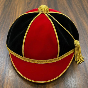 High Quality Velvet Honours <b>Cap</b> Custom Embroidery OEM Wholesale Flat Brim Graduation Unisex Academic Headwear Logo <b>Cap</b> - Product Image 1