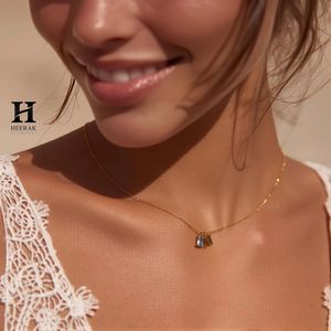 Personalized Gold Initial Letter Necklace with <b>Emerald</b> Cut Gemstone <b>Pendant</b> - Custom Fine Jewelry Manufacturer - Product Image 5