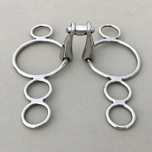 บิตสำหรับขี่ม้าแบบ Cheek Snaffle ทำความสะอาดง่าย ทนทานต่อการเกิดสนิม สีเงิน เรียบและกลม อุปกรณ์สำหรับขี่ม้า - Product Image 2