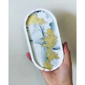 Plateau de service en résine époxy avec poignée design, plateau de service alimentaire artisanal indien, plateaux de service rectangulaires décoratifs modernes - Product Image 2