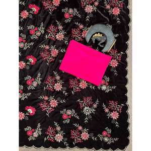 Hermoso Vestido de Noche Sari con Bordado de Lentejuelas para Fiestas - Product Image 1