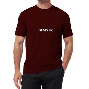 T-shirts décontractés à manches courtes pour hommes 100% coton de qualité supérieure léger extensible col côtelé bleu solide polyester/élasthanne - Product Image 4