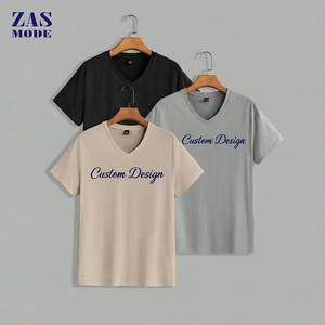 <b>Men's</b> Summer Cotton V-Neck T-<b>Shirt</b> Wholesale Slim Fit Jersey Breathable Digital Print Short Sleeve Plain Knitted Fabric Quick - Product Image 6