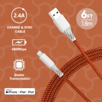 Cable de Carga Rápida para iPhone con Carcasa de PVC y Trenzado Metálico Multicolor, Certificado MFI, OEM/ODM, Alta Calidad, Venta al Por Mayor