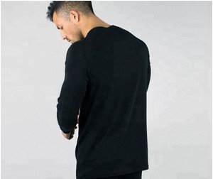 T-shirt léger à manches longues pour homme, col rond en coton, respirant, décontracté, mode quotidienne - Product Image 3