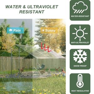 Recinto per Polli Impermeabile in Filo Zincato, Grande Gabbia Metallica per Polli, Conigli e Anatre - Product Image 3