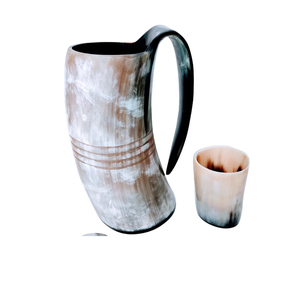 Tazas de cuerno natural de búfalo para beber, para uso en el hogar y en restaurantes, artesanía de la India. - Product Image 1