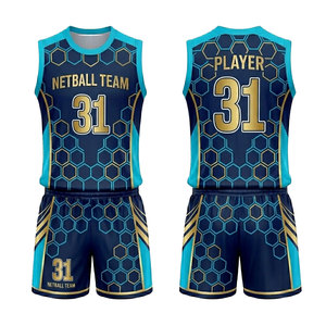 Uniforme de netball respirant de haute qualité avec design personnalisé du nom du joueur, fabriqué avec des matériaux de première qualité, nouveau stock - Product Image 1