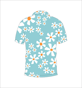Camisa de Golf Personalizada para Hombre, con Estampado Floral de Margaritas Azul Cielo, Transpirable, de Manga Corta, Informal, para Verano - Product Image 5