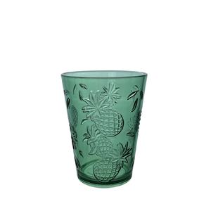 Gobelet à eau en plastique acrylique incassable de couleur verte avec motif d'ananas pour les fêtes - Product Image 1