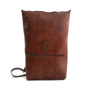 Leather Anti-Theft <b>Roll</b> Top <b>Backpack</b> Vintage <b>Backpack</b> Bag Unisex Waterproof Travel Day Pack Zipper LTBP-0262 - Product Image 3