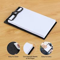 Mini porte-documents avec porte-stylo, petit porte-documents avec clip discret, boucle de suspension, porte-documents A6 pour restaurant, bureau, école