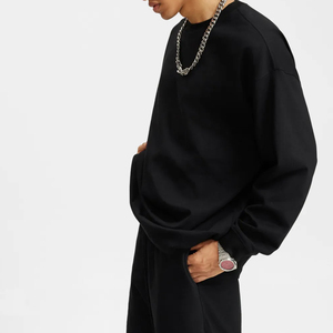 Sweat-shirt à col rond délavé à l'acide pour hommes et femmes, style vintage streetwear, surdimensionné, avec logo personnalisé, fabrication OEM - Product Image 4