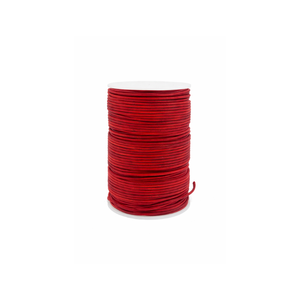 Cordón de Cuero Rojo Antiguo de Primera Calidad, Cuerda de Cuero Redonda de 2 mm | Cordón Flexible y Resistente para Joyería, Manualidades y Accesorios de Bricolaje - Product Image 1